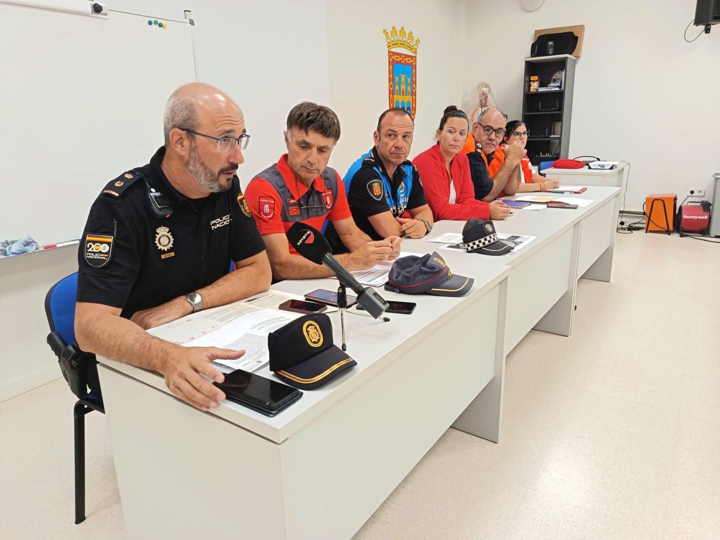 Representantes del dispositivo de seguridad de las Fiestas de Tudela