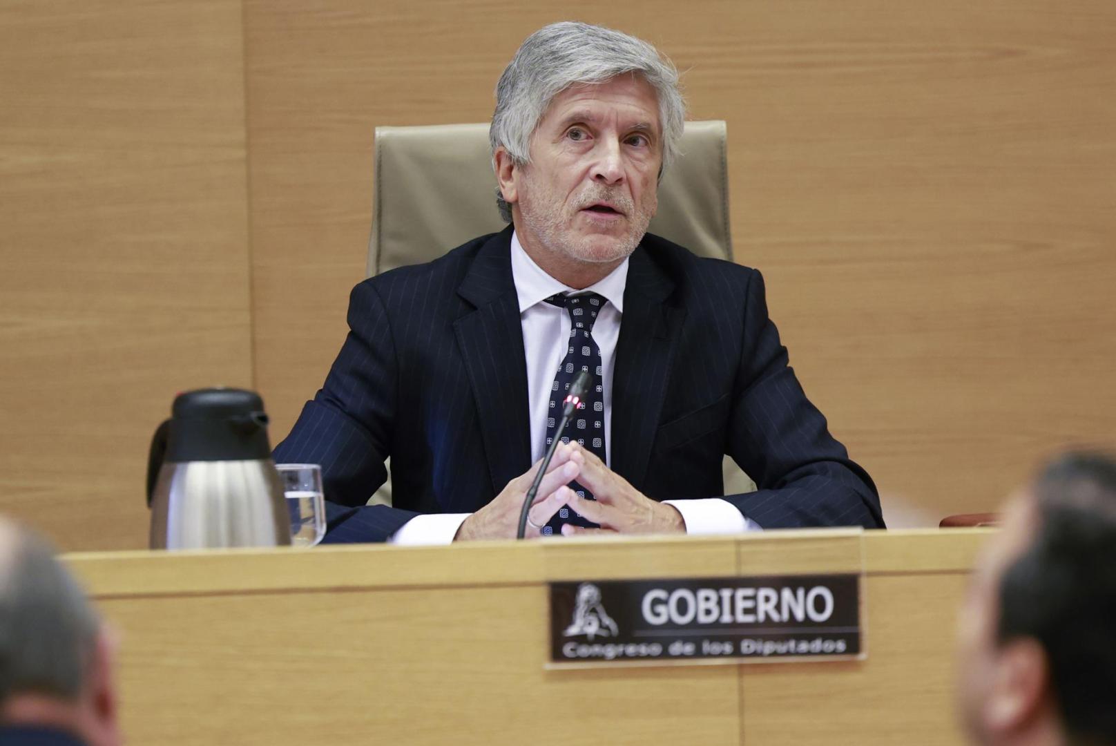 El ministro del Interior, Fernando Grande-Marlaska, en su comparecencia en la comisión de Interior del Congreso para informar de la gestión de su departamento en torno a la crisis migratoria de Ceuta