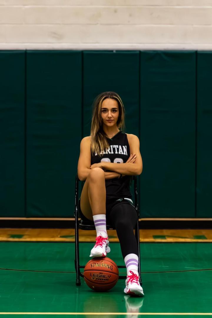 La jugadora, con la camiseta de Raritan College en su etapa en Estados Unidos