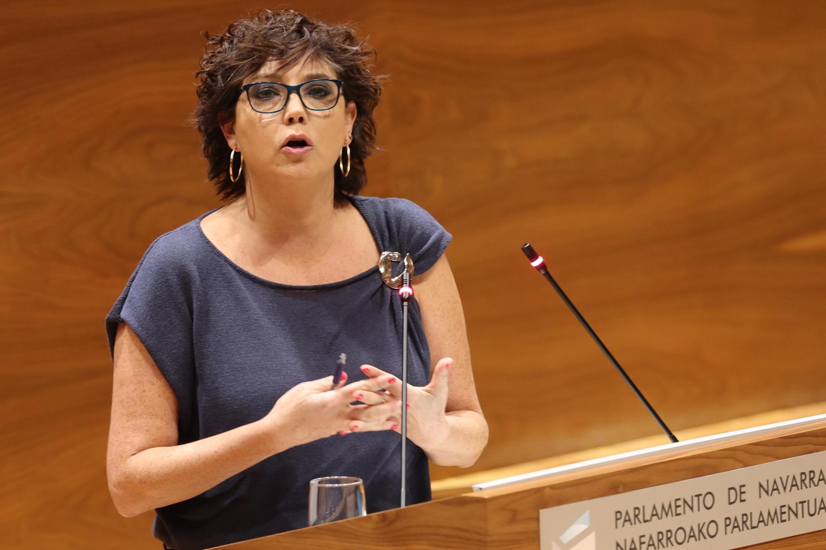 La parlamentaria del PSN Ainhoa Unzu, en el pleno de este jueves
