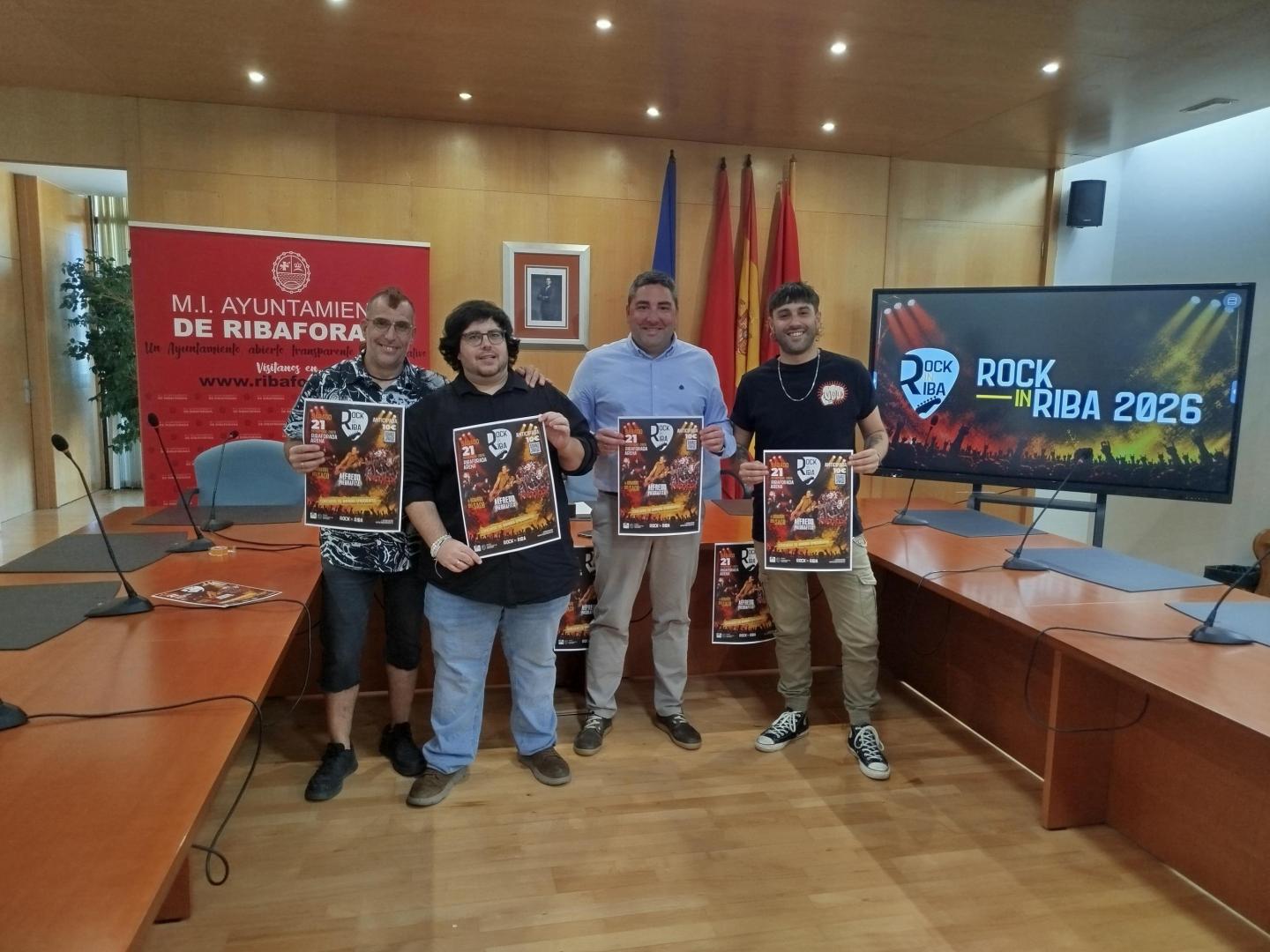 Instante de la presentación del I Festival Rock in Riba de Ribaforada