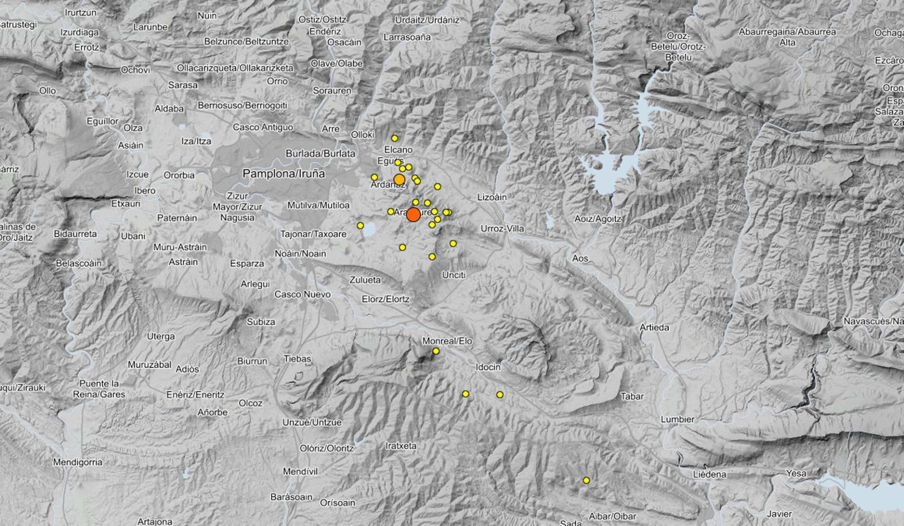 Mapa localizador de los últimos movimientos en Navarra