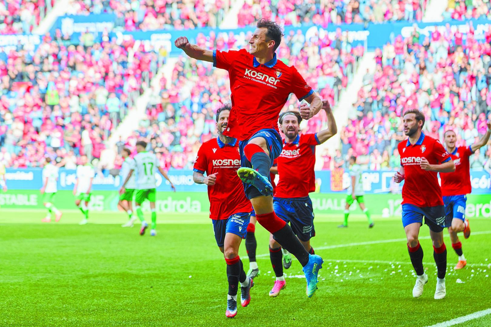Ante Budimir, celebrando el gol que marcó de penalti el domingo en El Sadar
