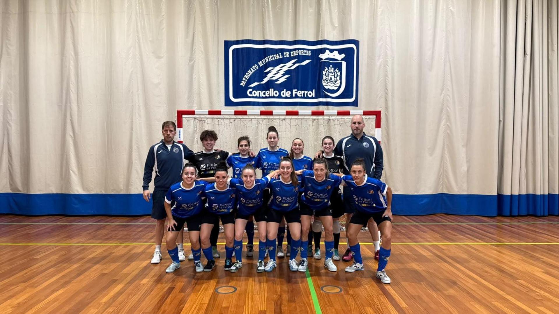 La plantilla del Txantrea posa tras la derrota frente al Valdetires Ferrol por 6 a 4