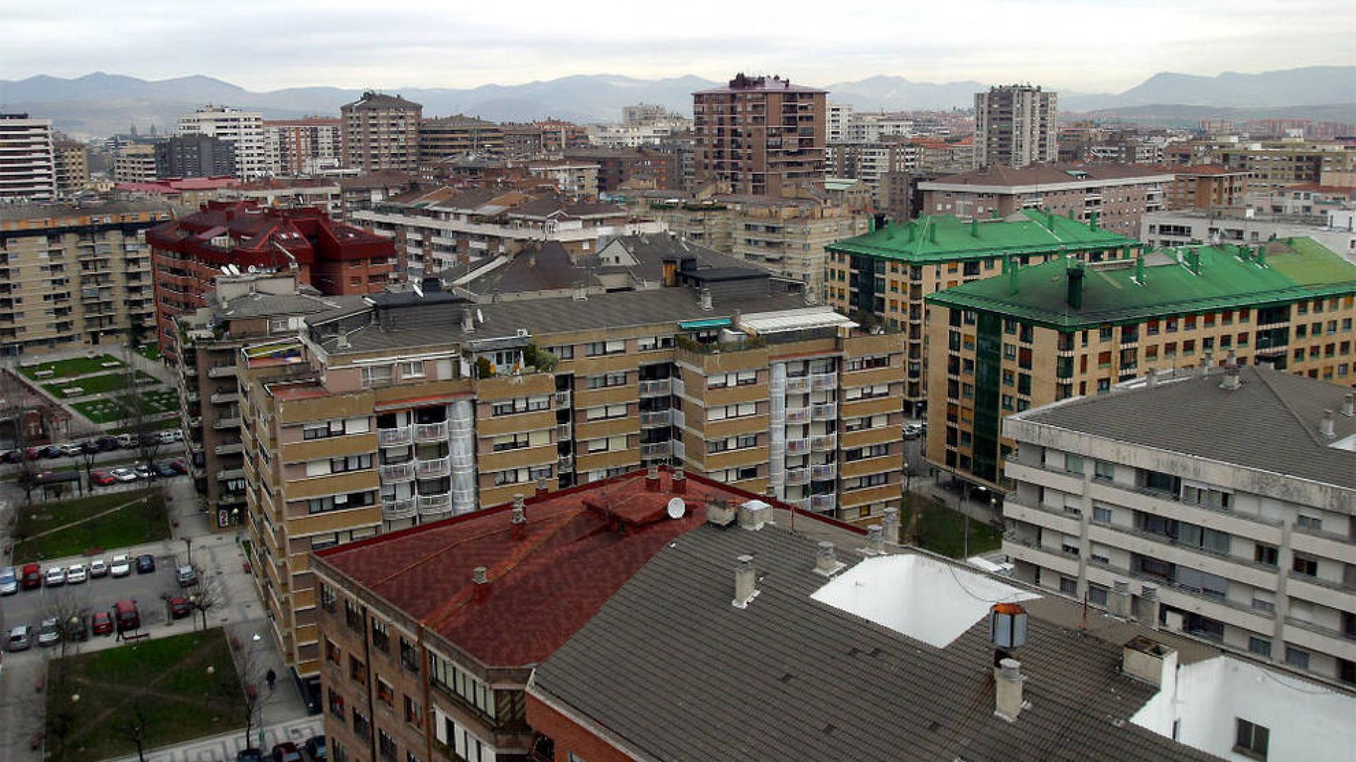 Vista aérea del barrio de Iturrama.
