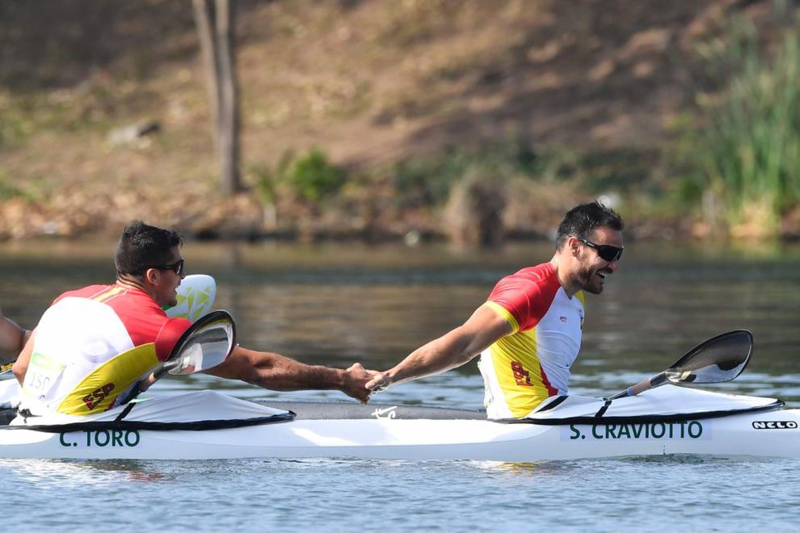 Saúl Craviotto y Cristian Toro, en la final del K2.