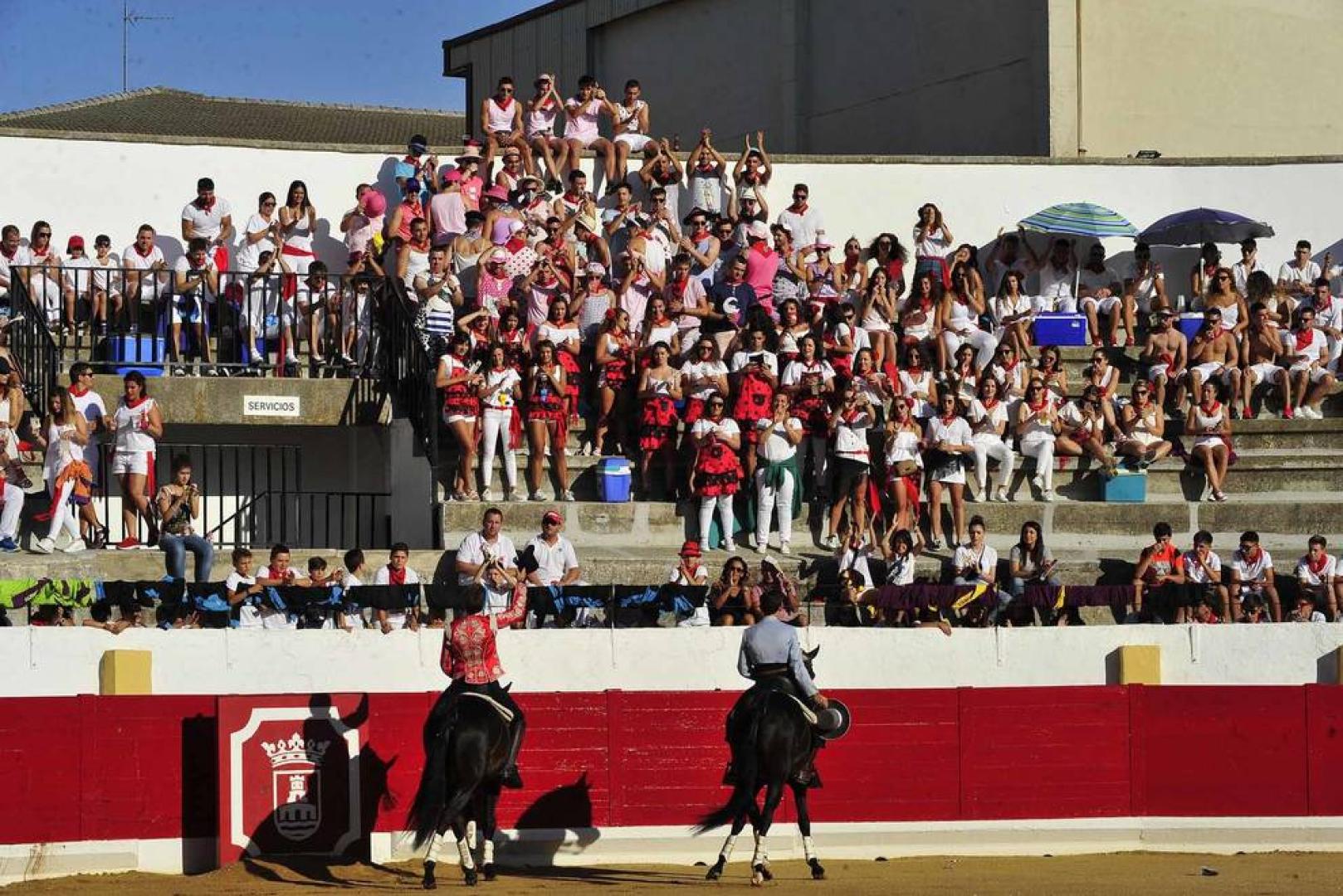 Todas las fotos del encierro del día 3 de septiembre de fiestas de Peralta, del sorteo de toros y de la corrida de rejones