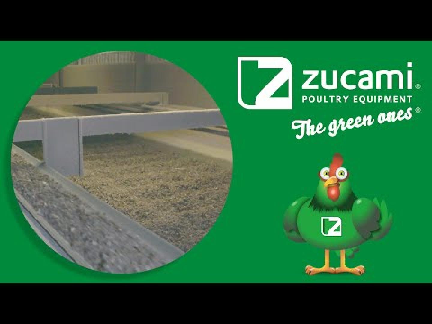 La extracción de la gallinaza se realiza usando cintas de polipropileno y con una frecuencia de 3 a 7 días, dependiendo de la longitud de la nave. Hasta ahora la gallinaza era transportada al exterior donde unos camiones la recogían