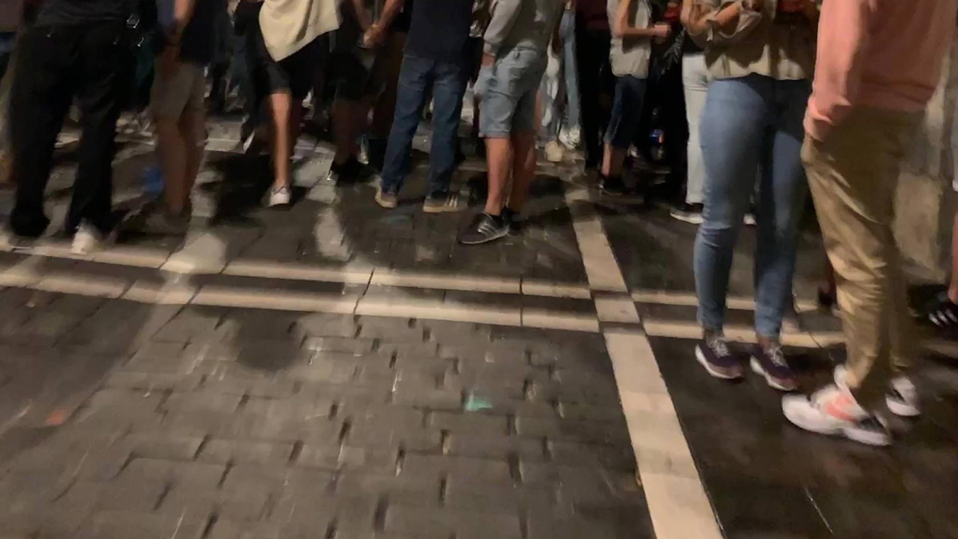 Imagen de archivo de una noche de fiesta en la calle Calderería de Pamplona