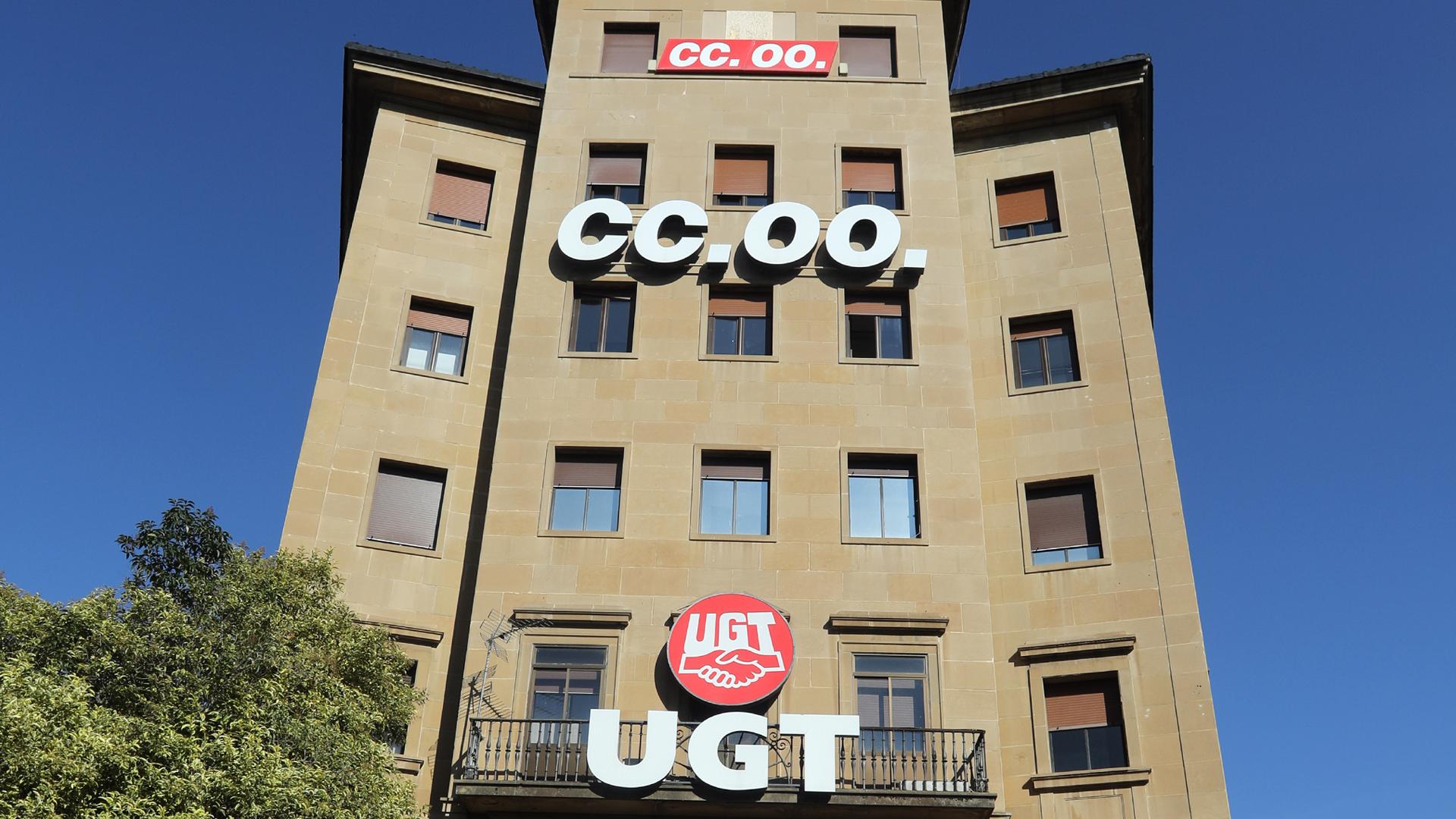 Sede de UGT y CC OO en Pamplona