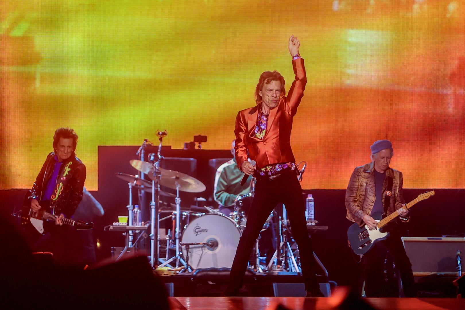 El vocalista y cofundador del grupo The Rolling Stones, Mick Jagger, en el concierto en el Wanda Metropolitano, en Madrid