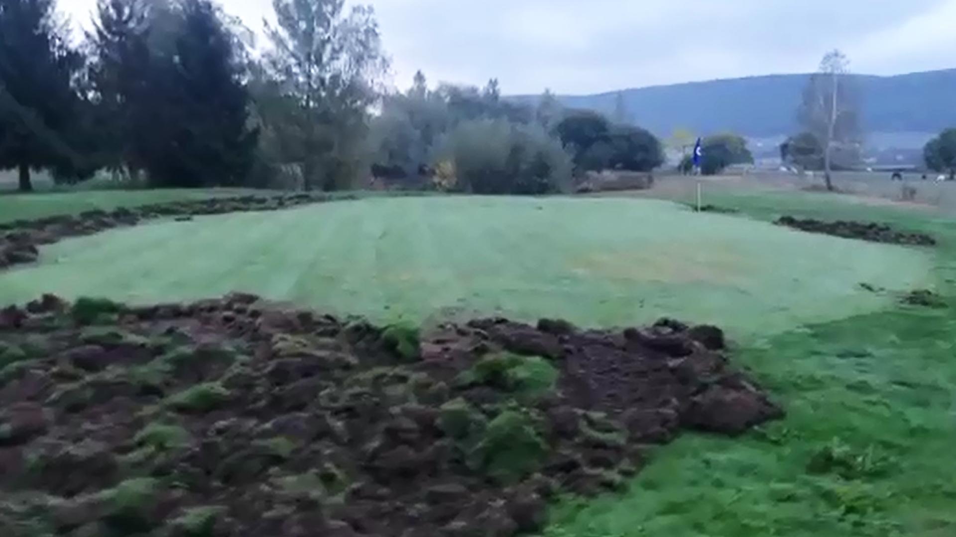 Vïdeo con los destrozos en el campo de Pitch and Putt de Lizaso tras el paso de jabaíes