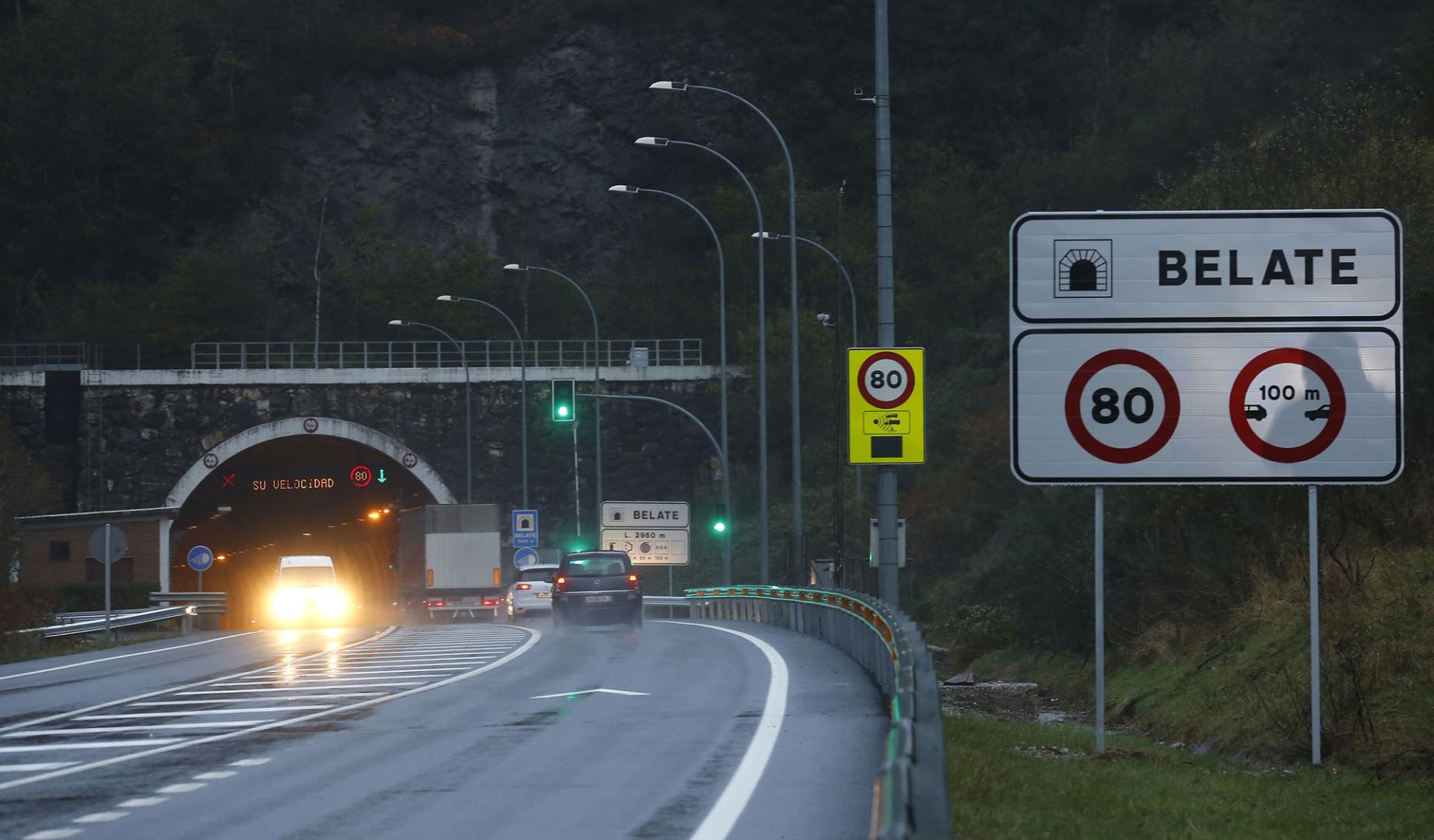 El túnel de Belate, en octubre de 2018, nada más reabrirse tras las obras que se realizaron.