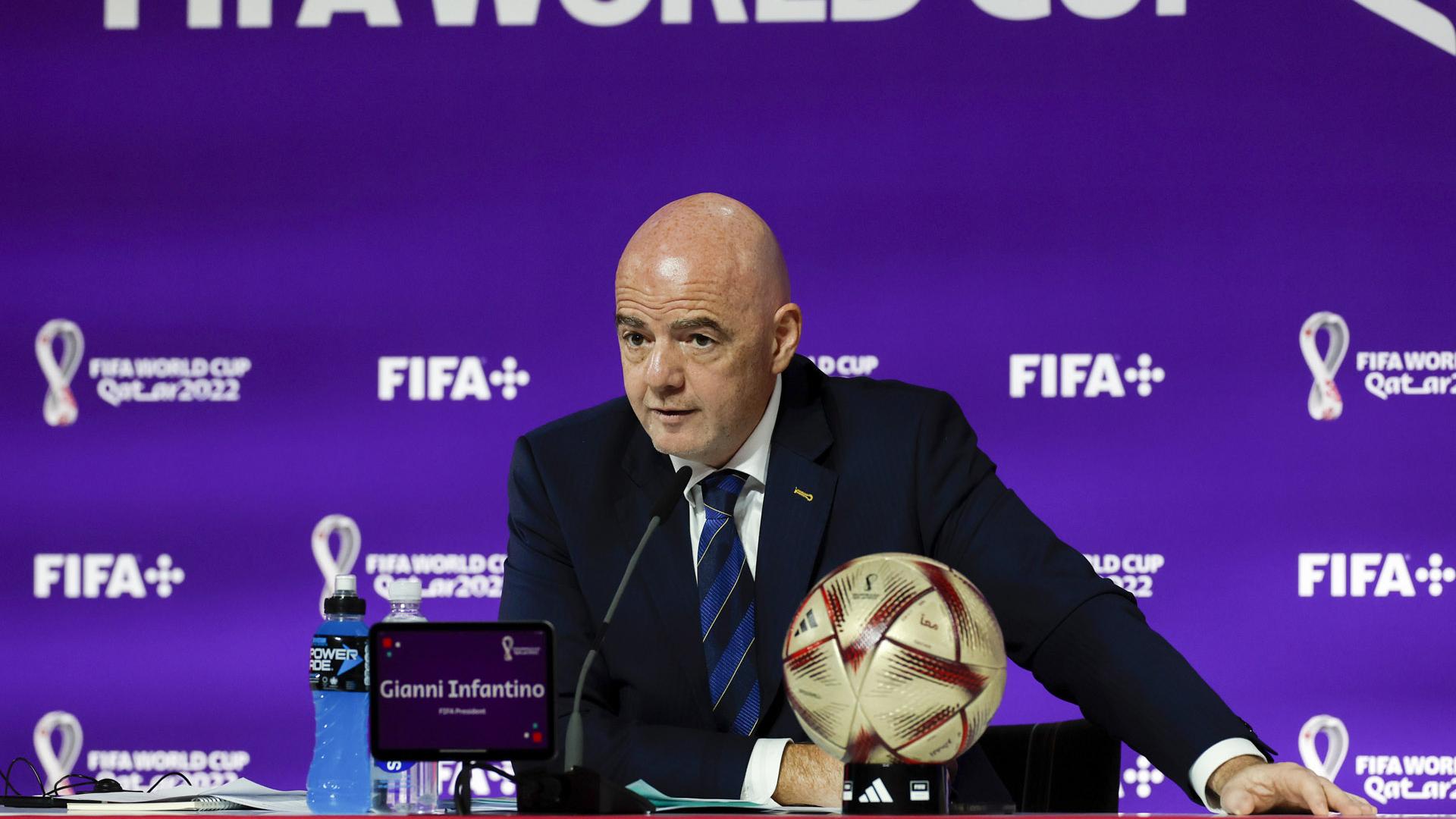 Gianni Infantino, presidente de la FIFA, destacó el "gran éxito" del Mundial de Qatar 2022 a falta de que se disputen dos partidos, el Croacia-Marruecos, por el tercer puesto, y la final, Argentina-Francia, este viernes en Doha