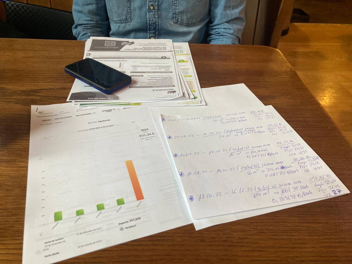 Un gráfico muestra el aumento en la factura de gas del vecino de Noáin
