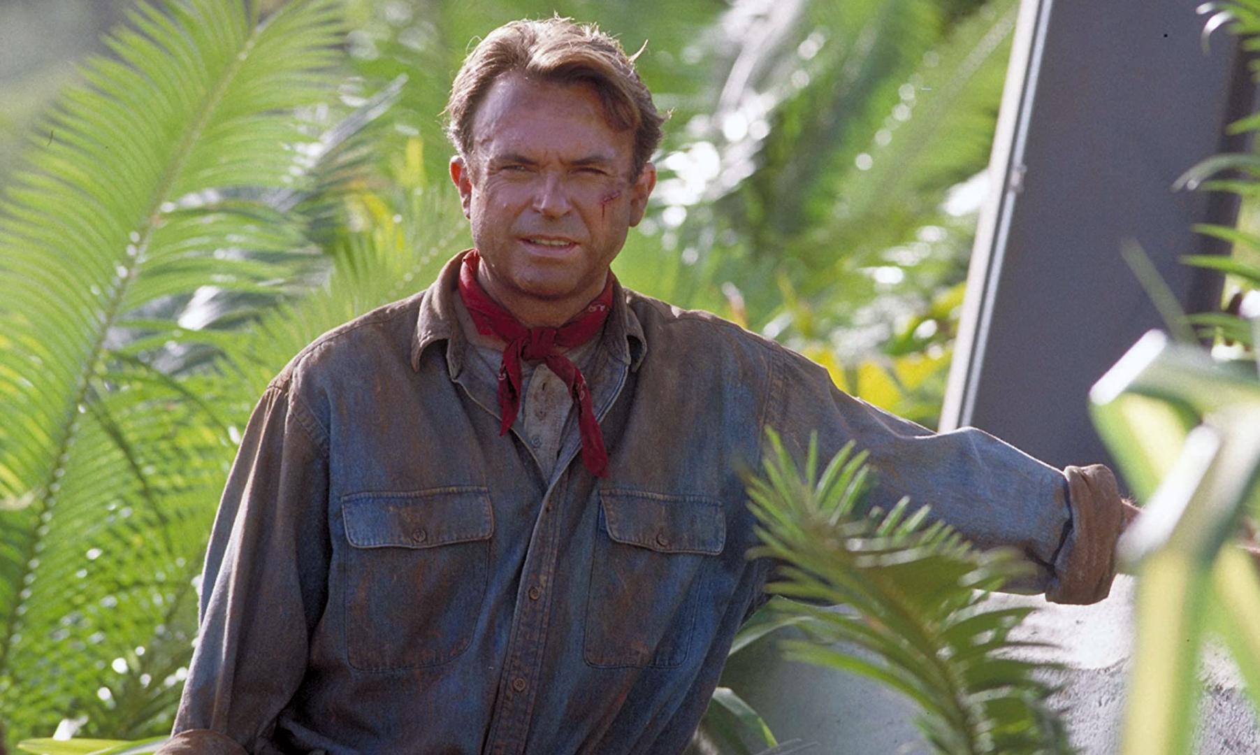 El actor Sam Neill, en una escena de 'Parque Jurásico'