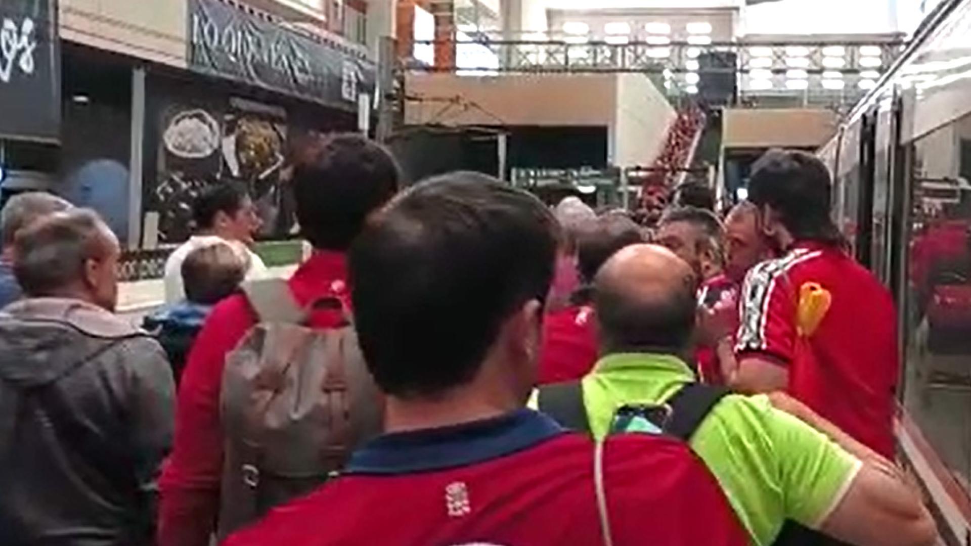 Trasbordo de trenes en Delicias
