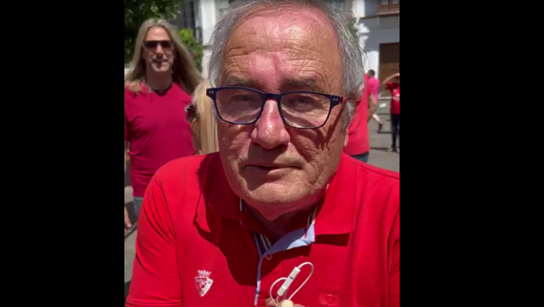 El presidente de Osasuna habla para Diario de Navarra en la Fan Zone de Sevilla