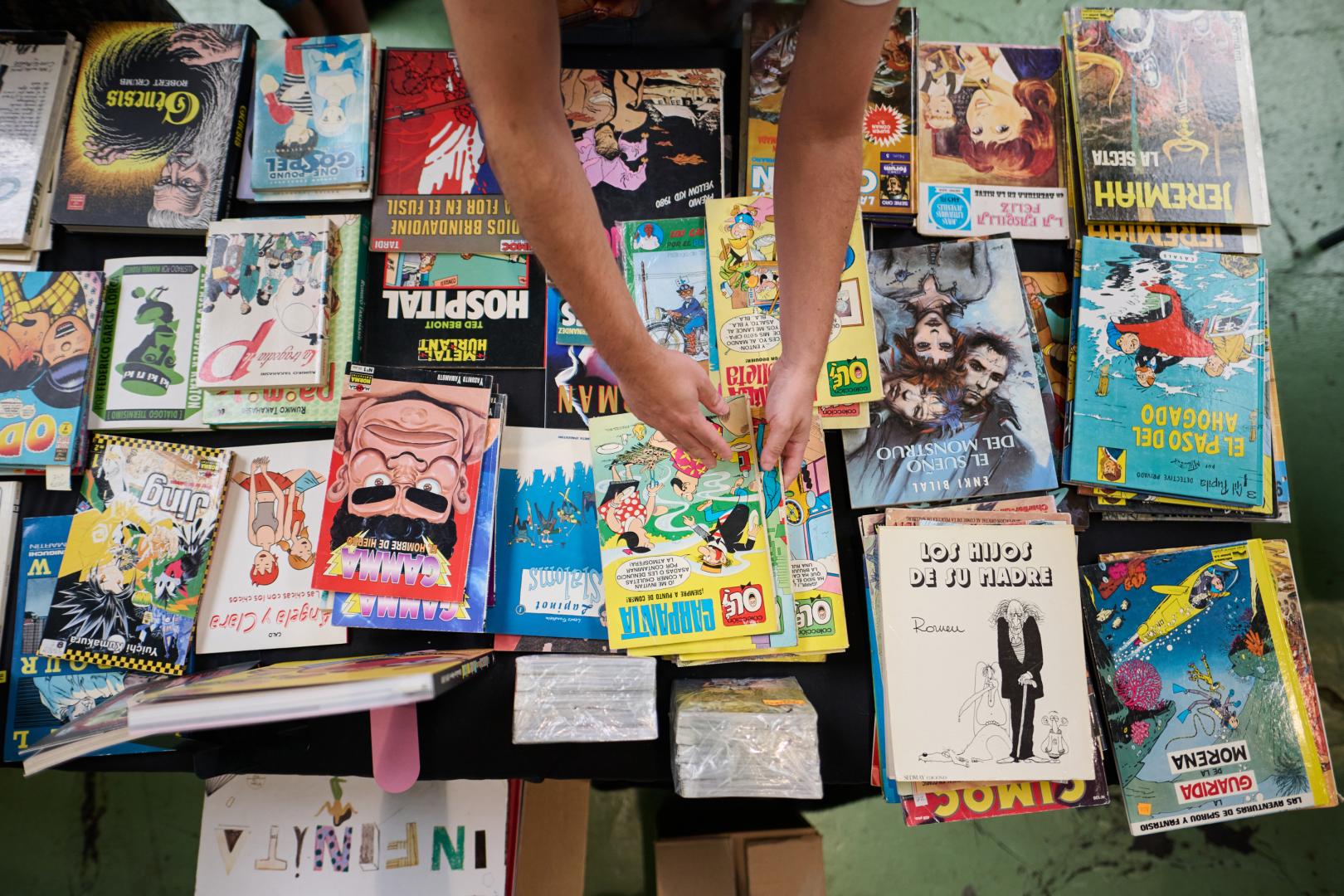 Un crisol de coloridas portadas pobló los puestos de venta de la feria
