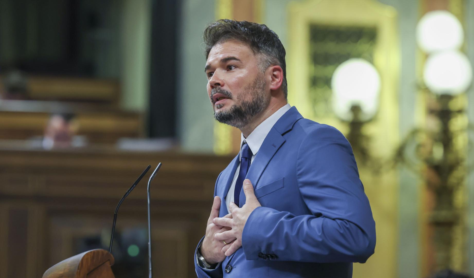 Gabriel Rufián, durante su intervención en el Pleno