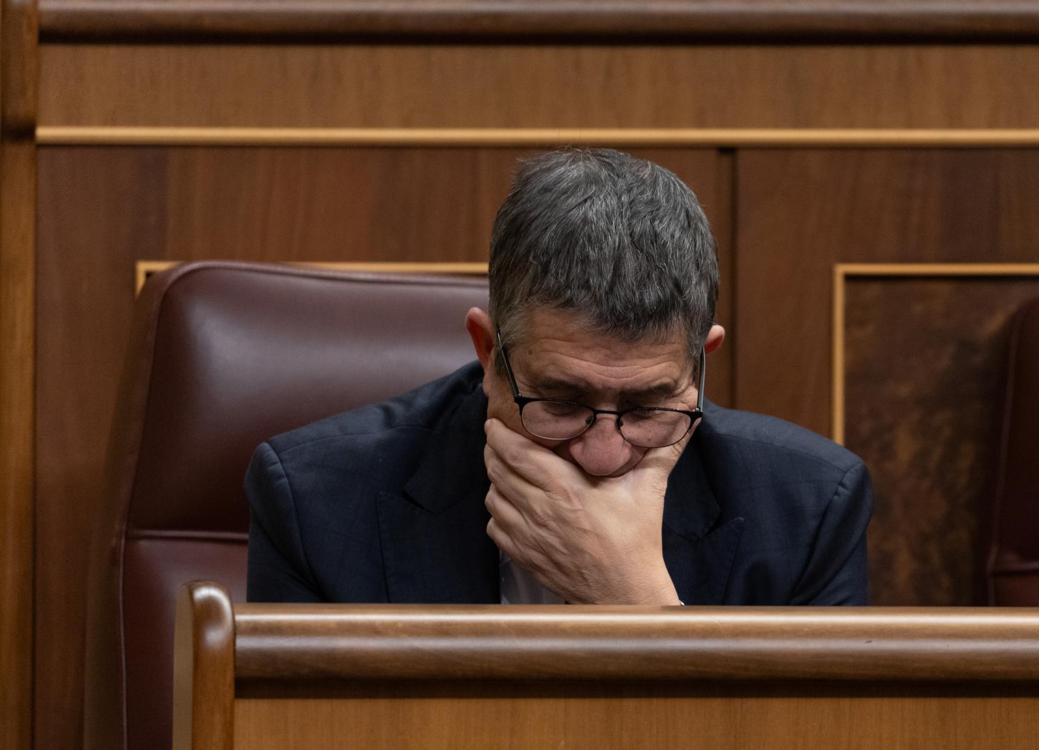 El portavoz del PSOE en el Congreso, Patxi López, durante una sesión plenaria