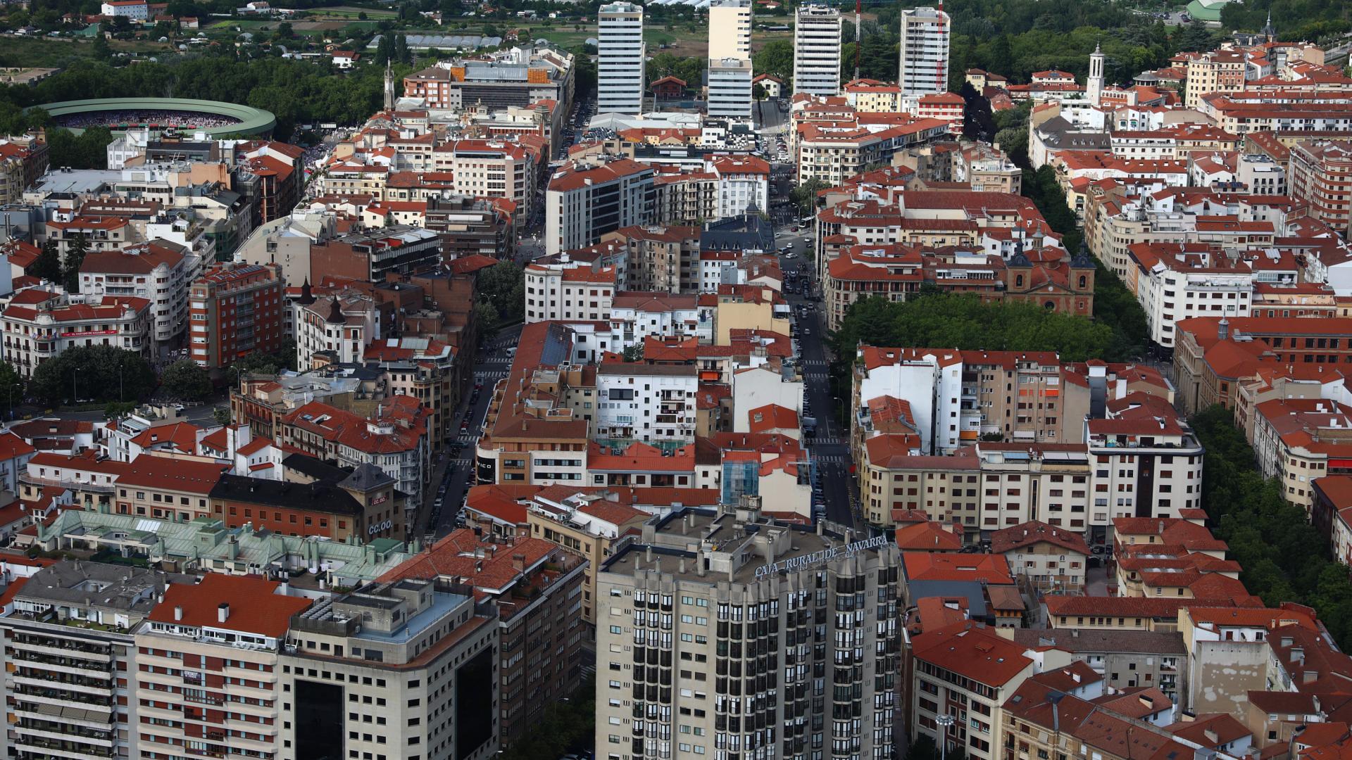 Vista aérea del II Ensanche de Pamplona