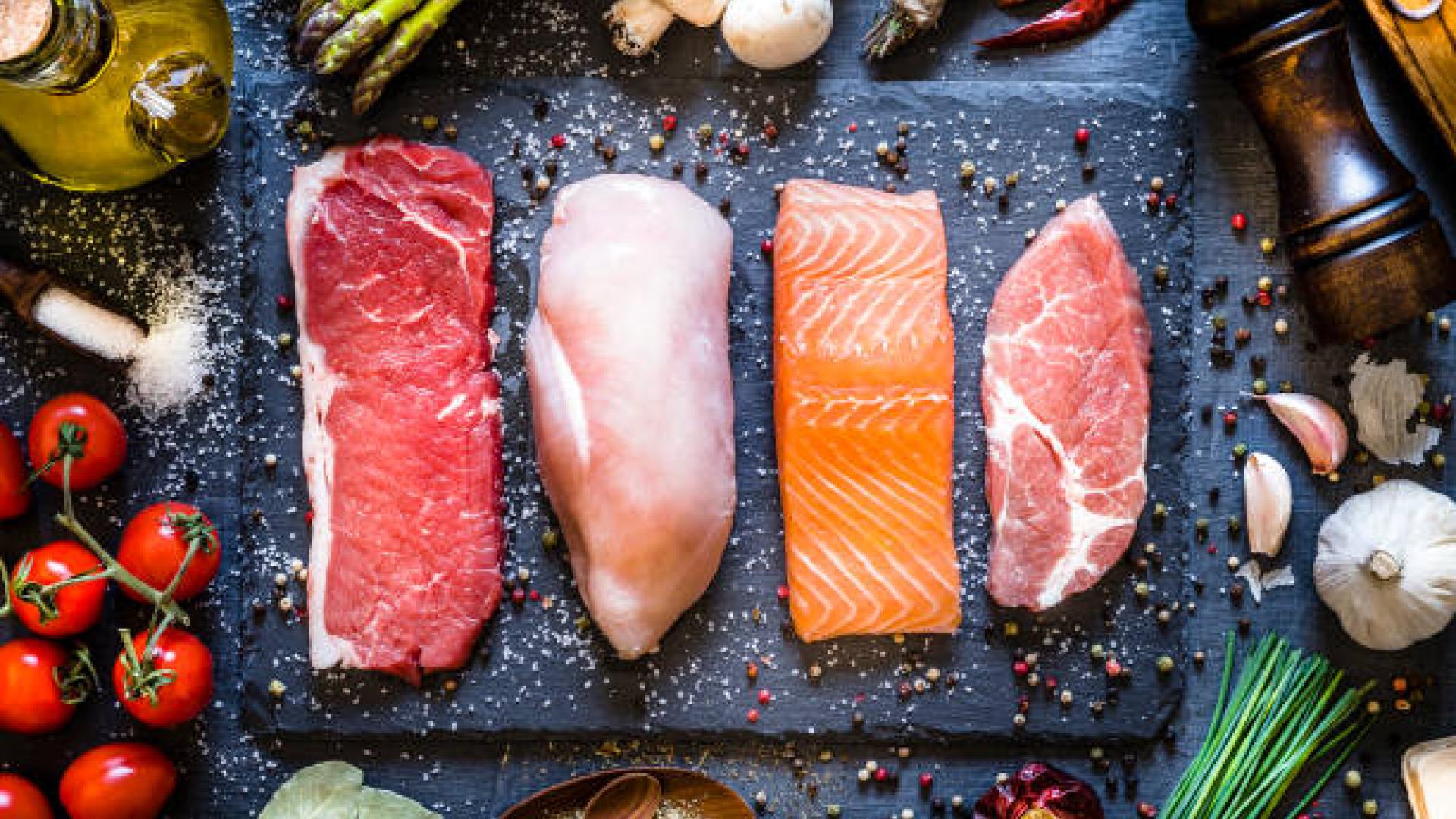 Imagen de carne y de pescado