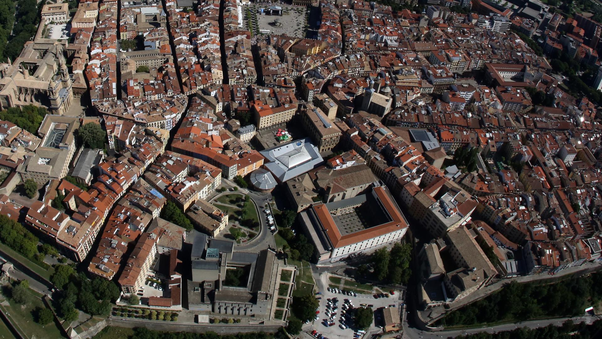 Vista aérea del Casco Viejo de Pamplona