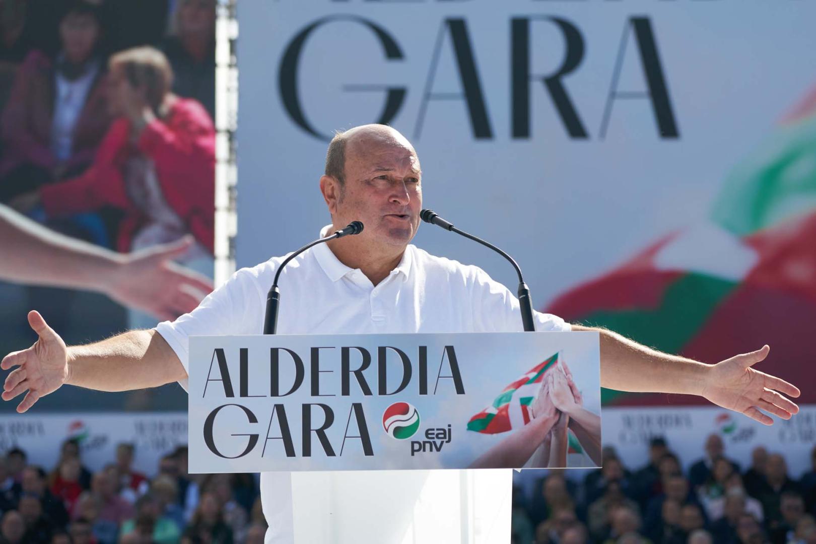 Andoni Ortuzar, durante su intervención en el Día del Partido del PNV