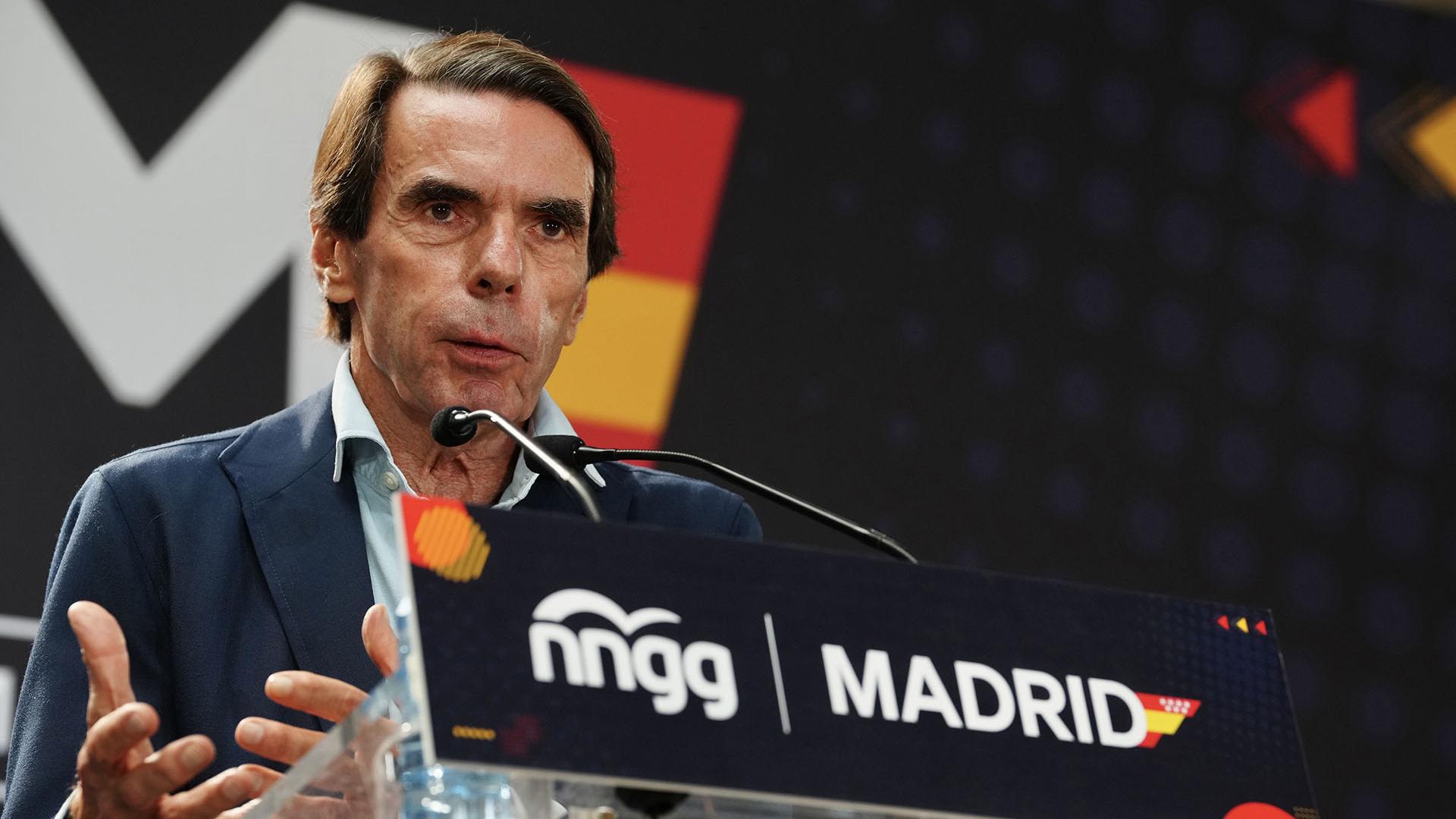 El presidente de honor del PP y expresidente del Gobierno, José María Aznar, interviene en la inauguración de la II Academia de la Juventud Madrileña
