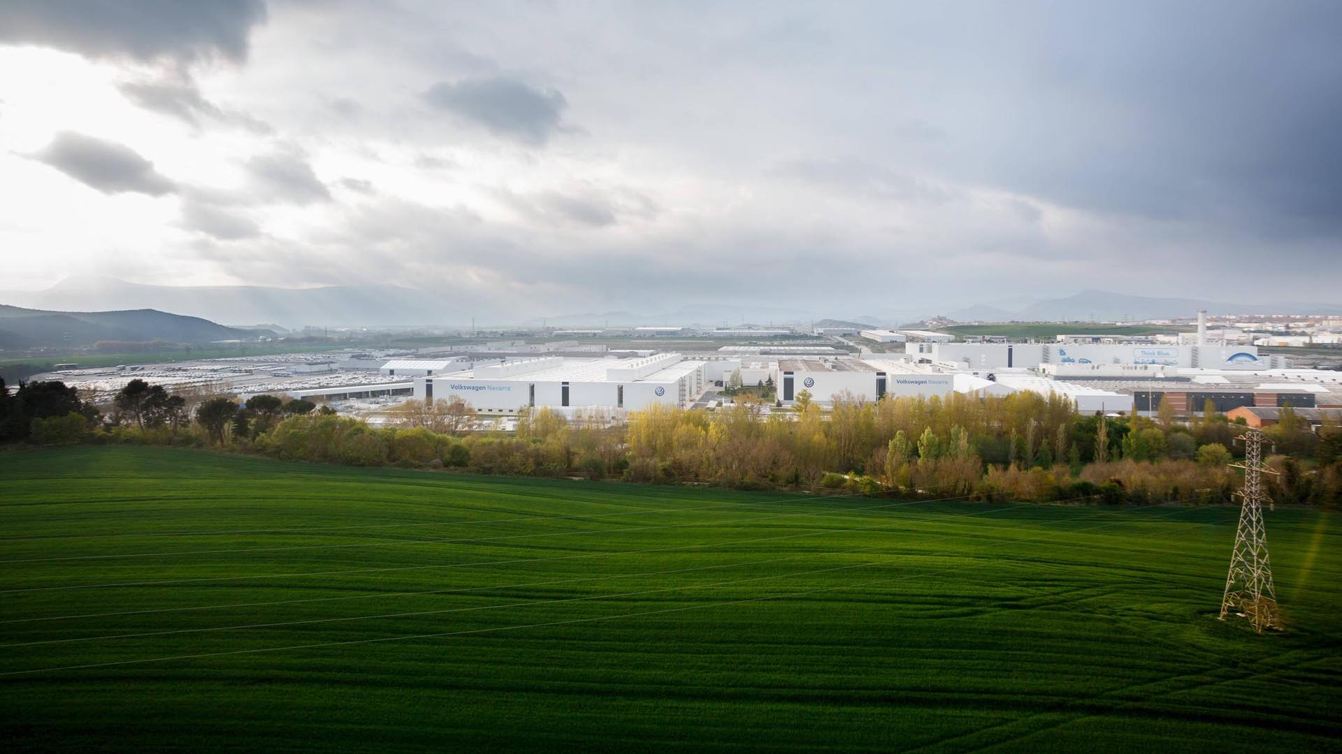 Panorámica de la factoría de Volkswagen Navarra en el polígono industrial de Landaben