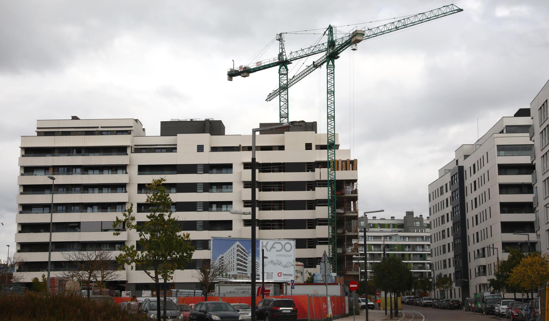 Una vivienda en construcción en Arrosadía