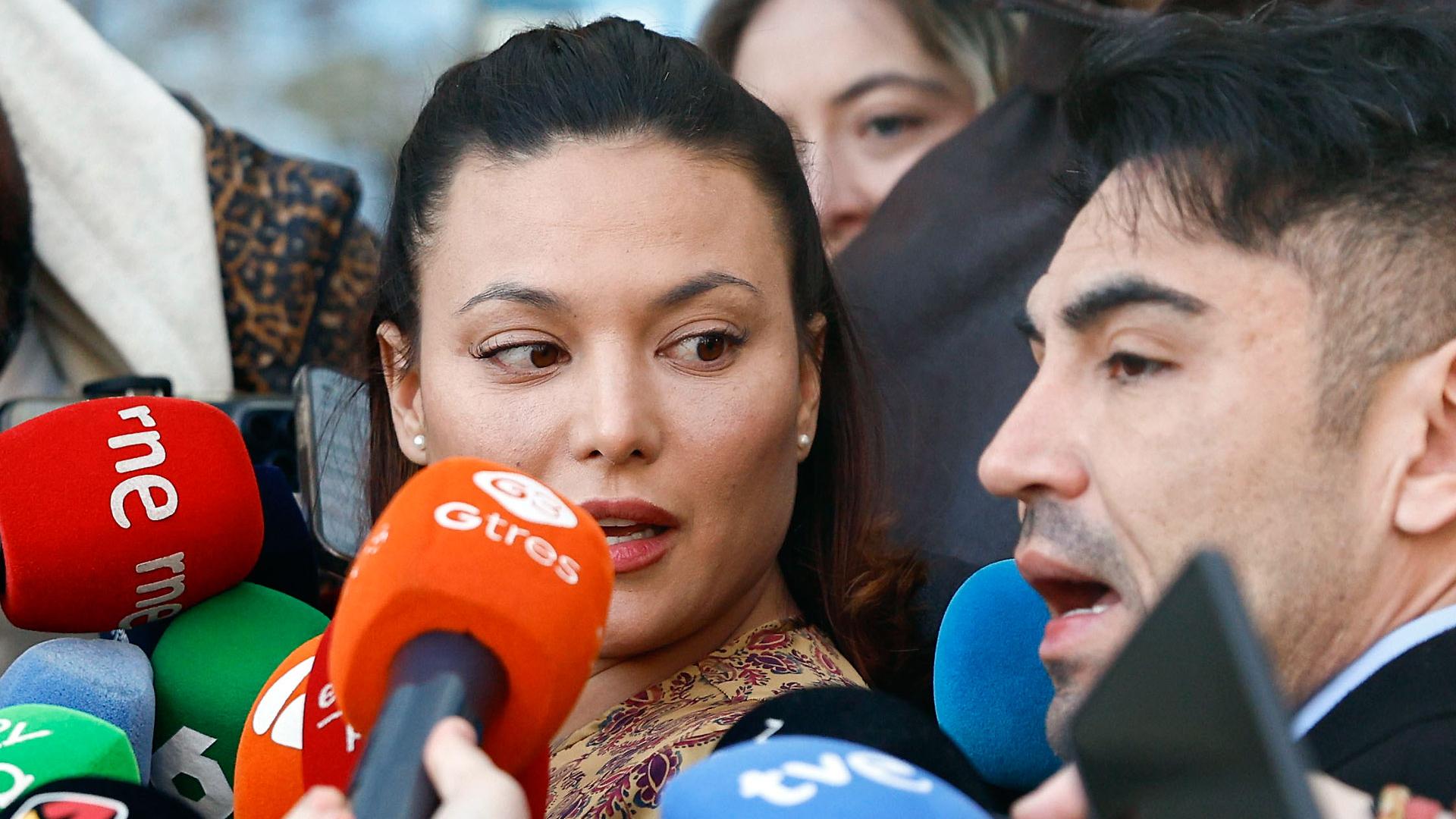 La actriz Elisa Mouliaá, a su llegada a los juzgados de Plaza de Castilla este jueves