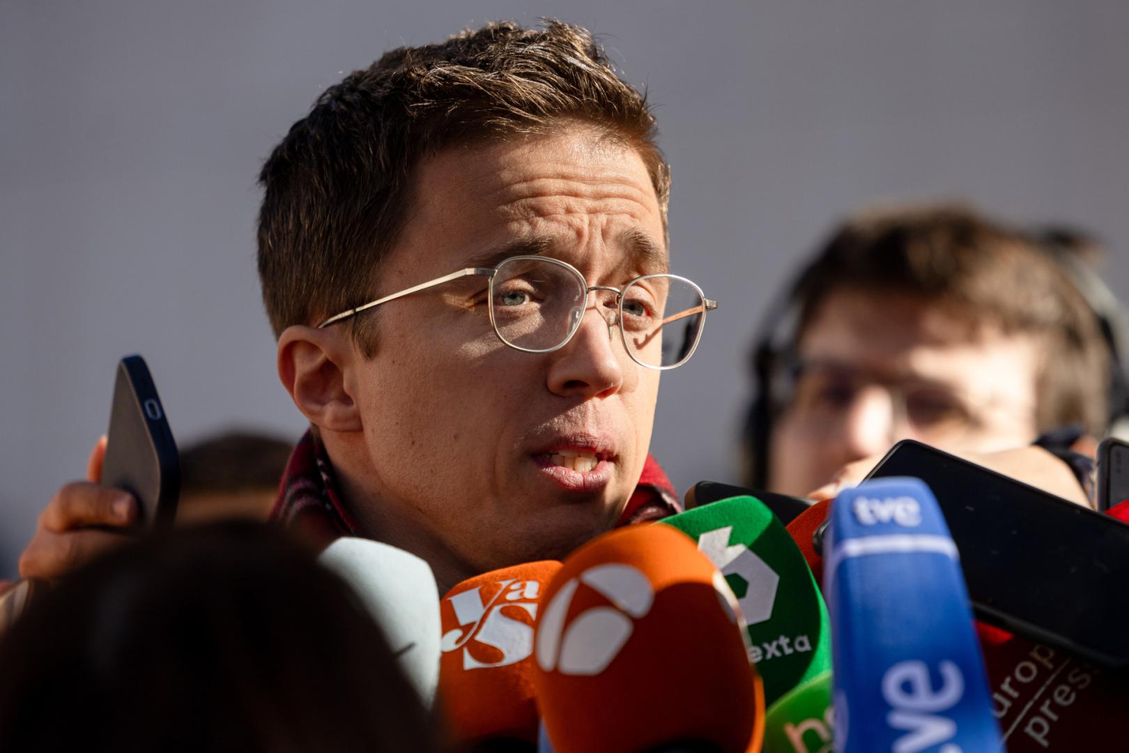 Errejón, a su salida de los juzgados de Plaza de Castilla