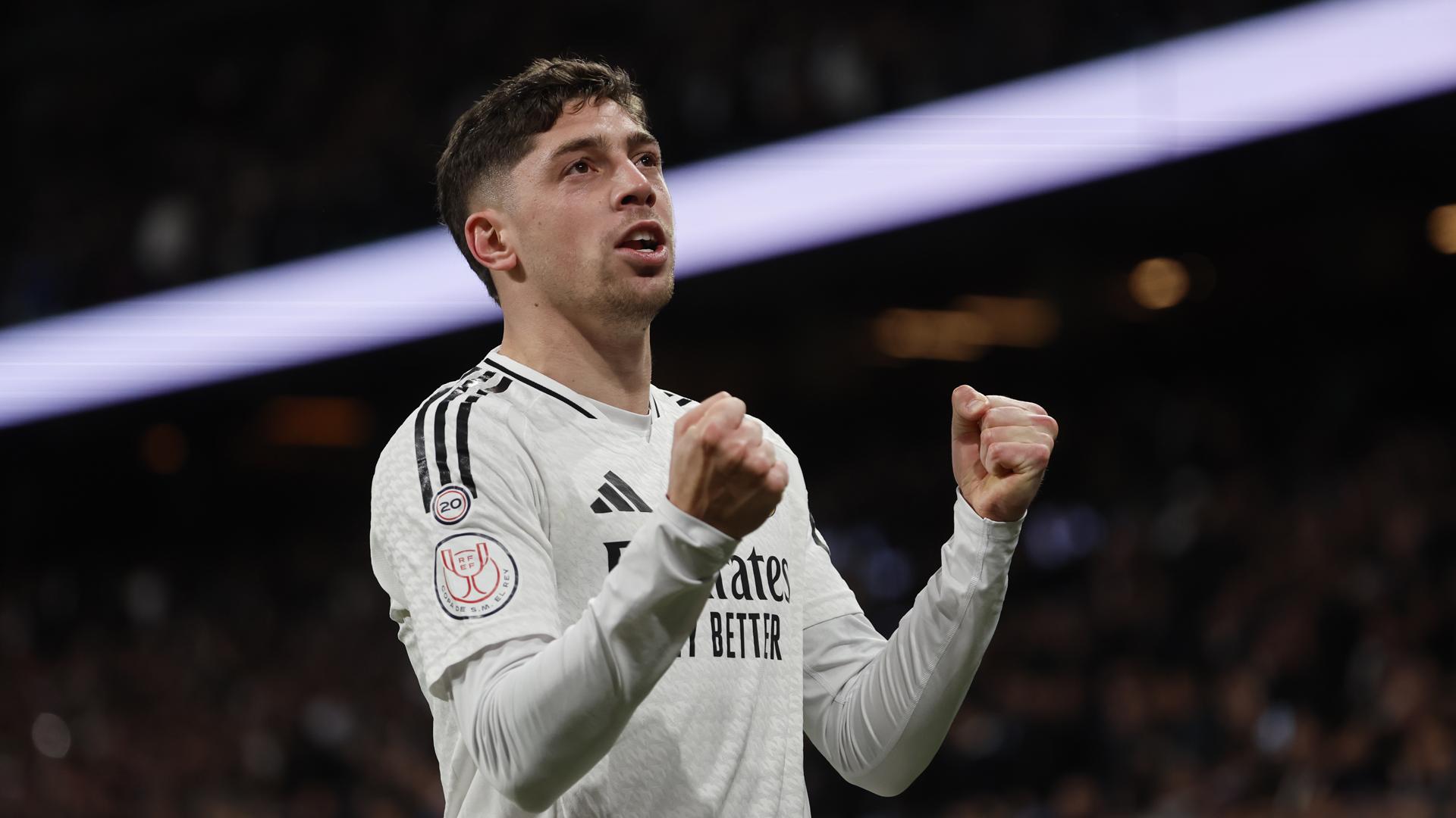 Fede Valverde celebra su gol