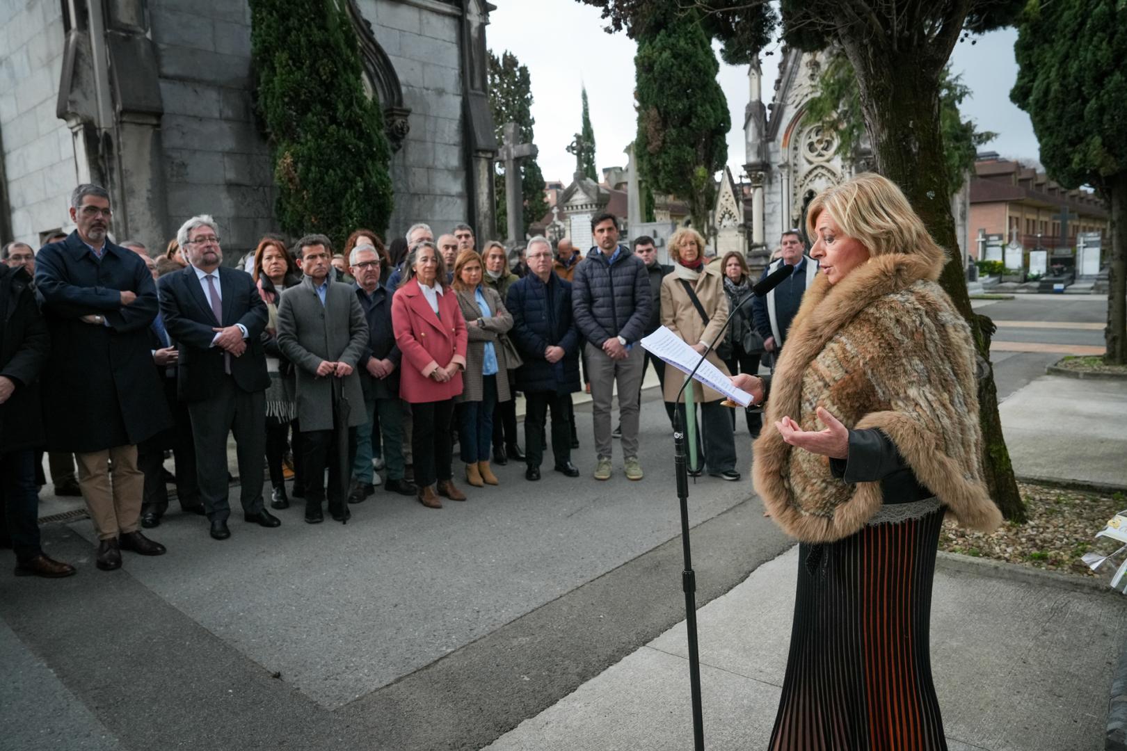 Consuelo Ordóñez, durante el homenaje en memoria de su hermano