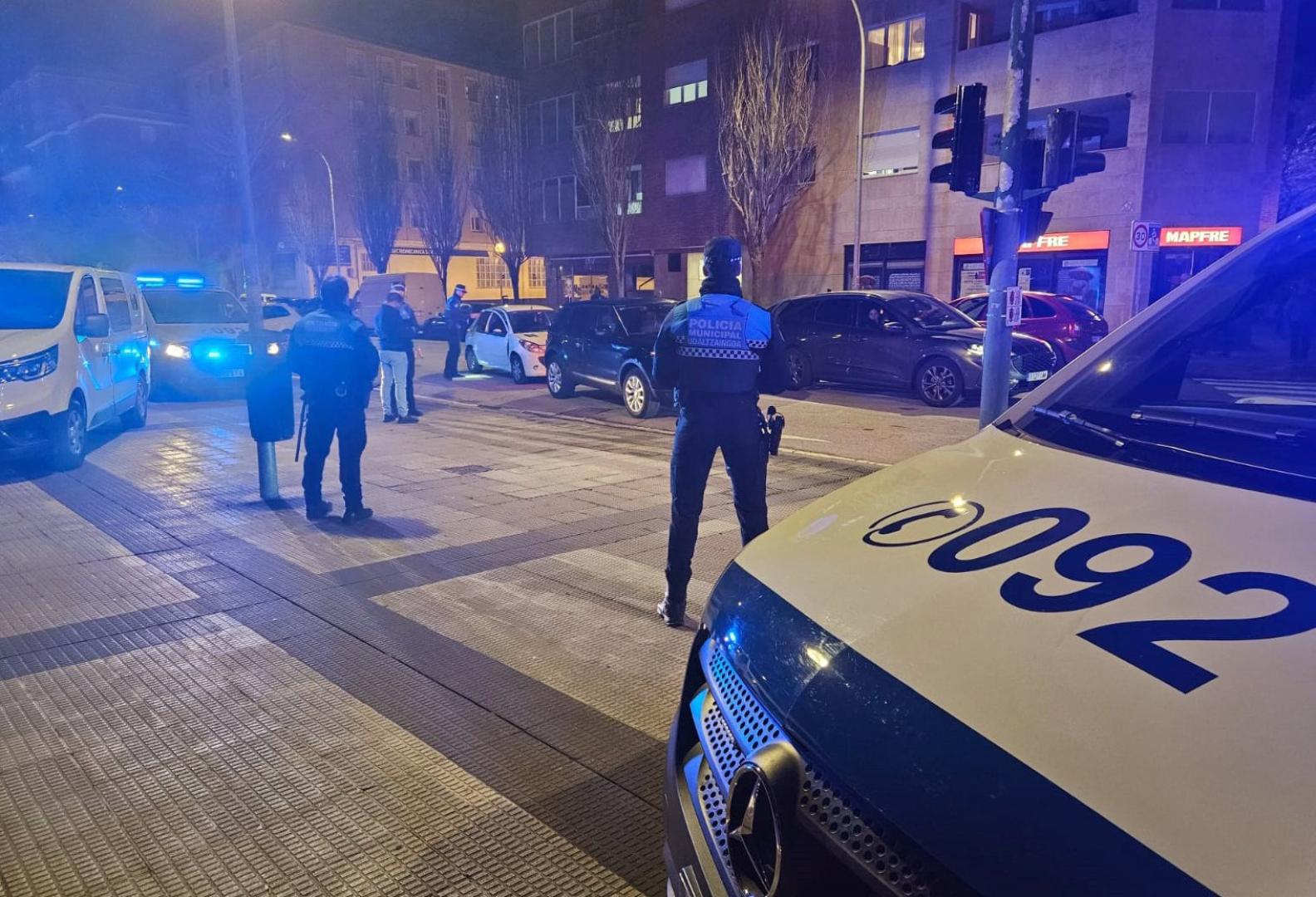 Agentes de Policía Municipal de Pamplona, en una intervención este fin de semana