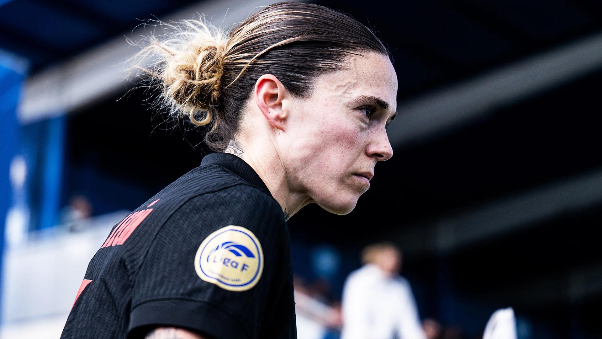 La jugadora del Barça Femení Mapi León en el partido de la Liga F contra el RCD Espanyol