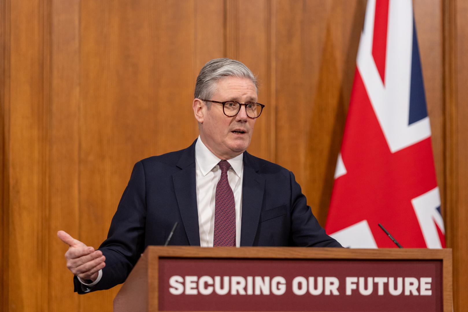 Keir Starmer, en su comparecencia ante la prensa este sábado