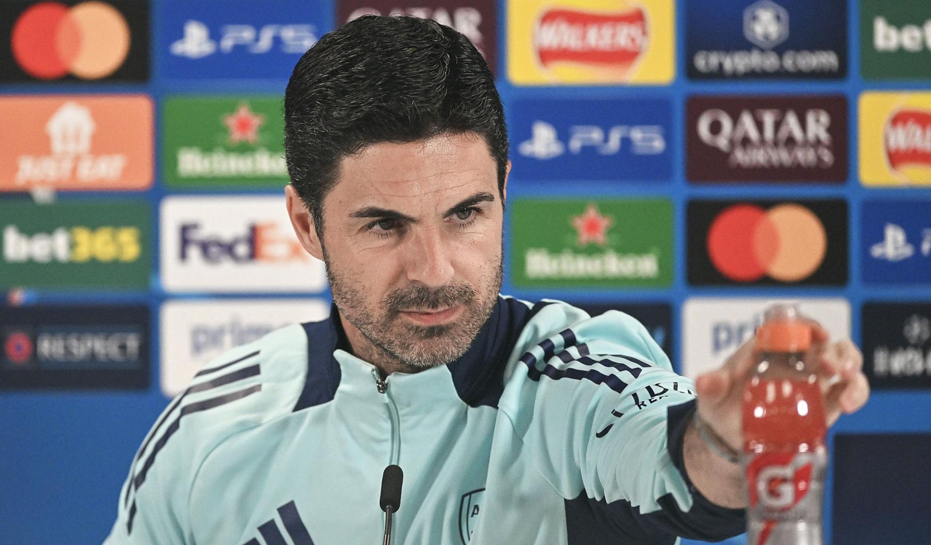 El entrenador del Arsenal, Mikel Arteta, durante la rueda de prensa previa al choque entre su equipo y el Real Madrid en Champions /