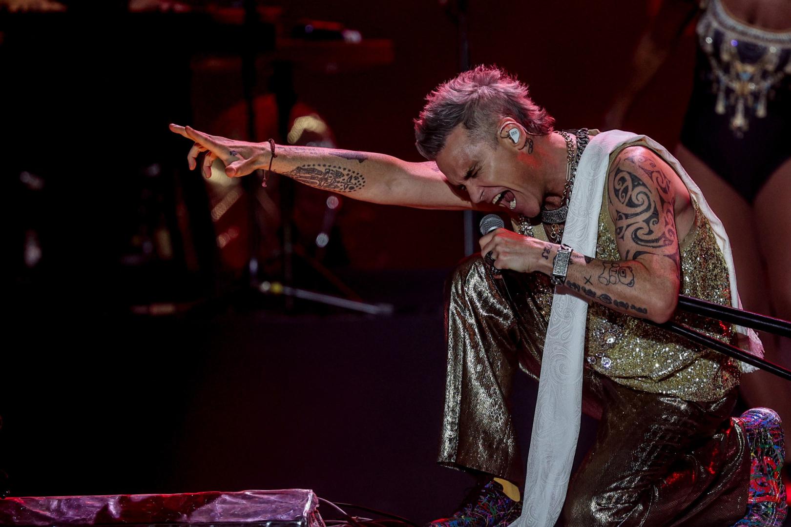 Robbie Williams, en una actuación en el festival Mad Cool 2023