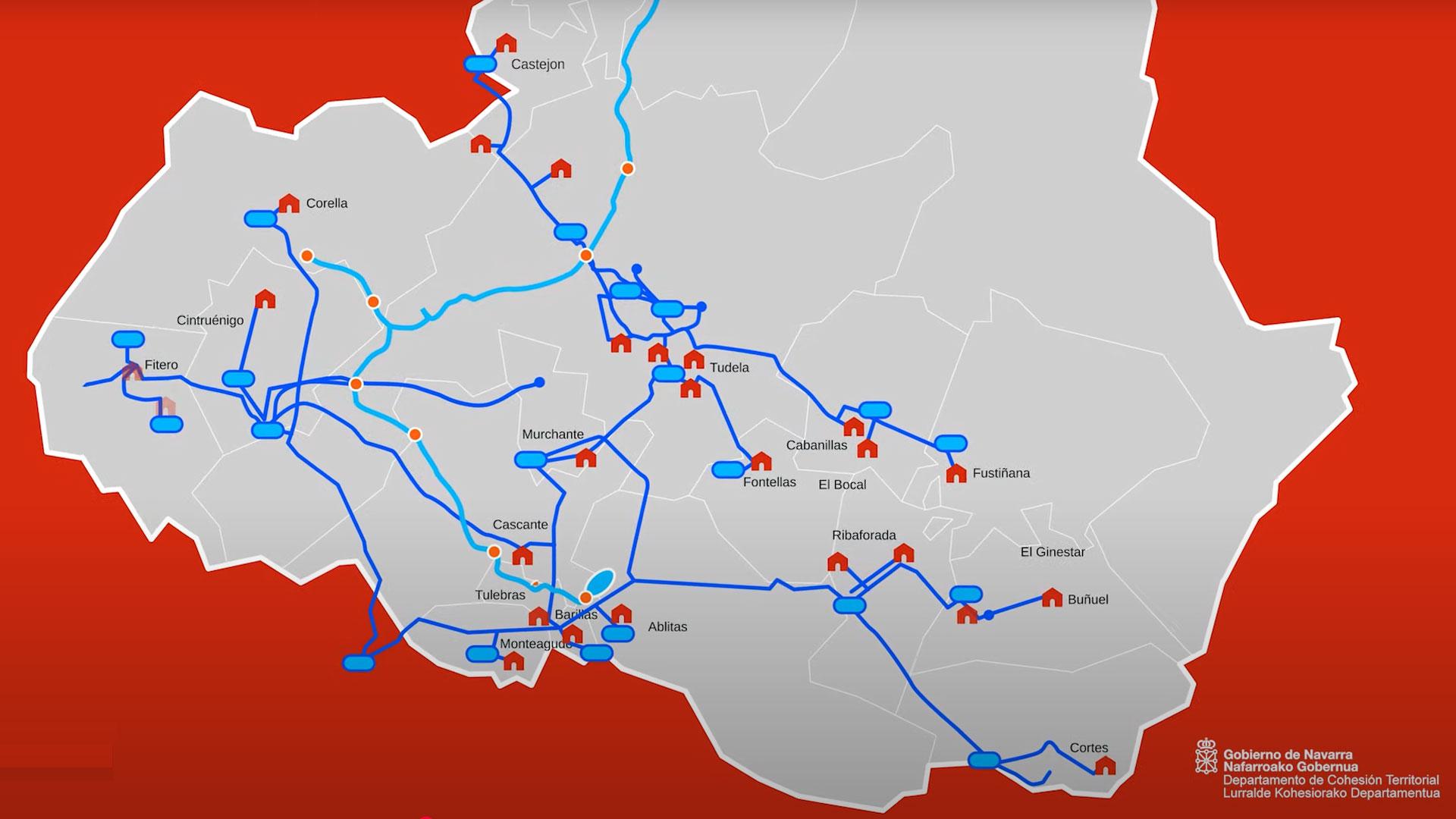 Localidades a las que llegará la segunda fase del Canal de Navarra