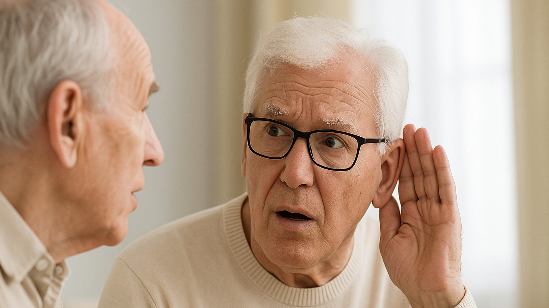 Un hombre con problemas de audición