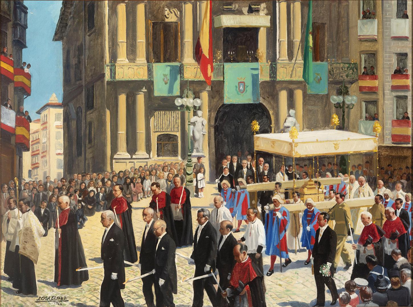 Procesión del Corpus, por Javier Ciga, 1944 /