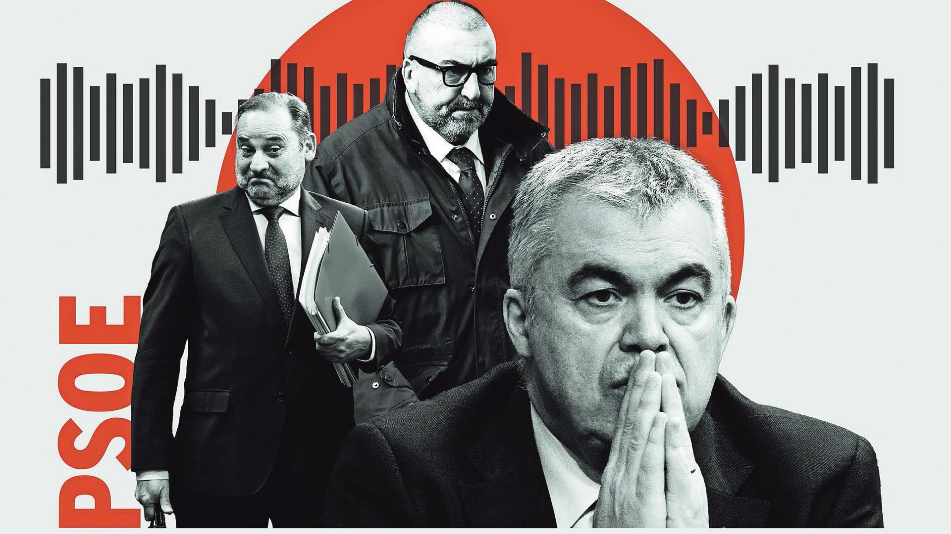 José Luis Ábalos, Koldo García y Santos Cerdán