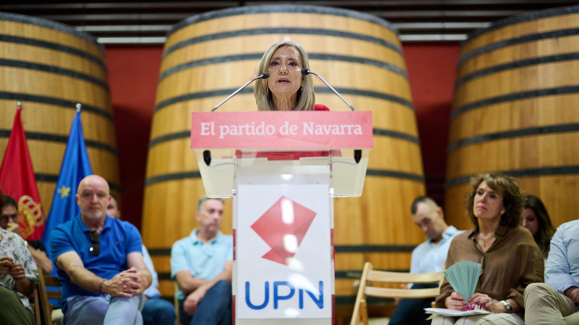 Cristina Ibarrola interviene durante el consejo político de UPN