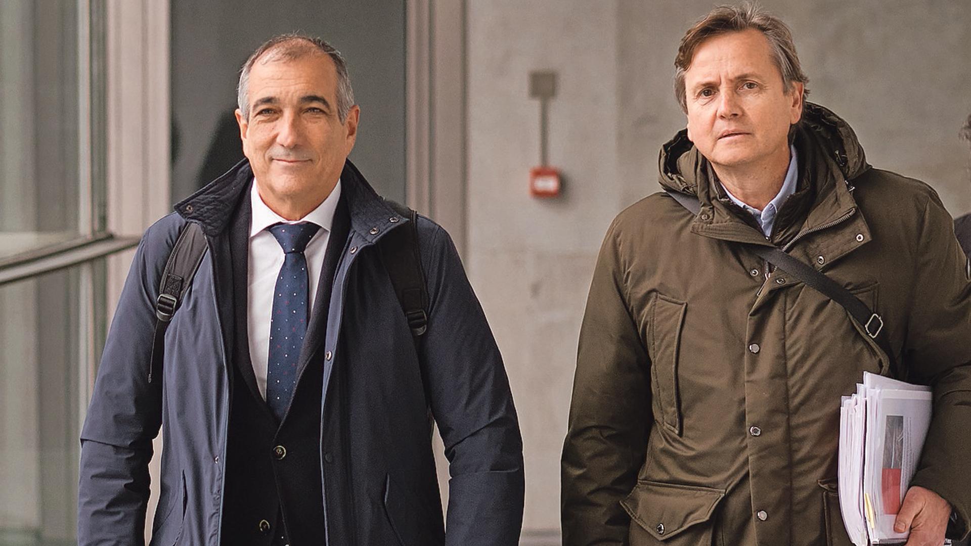 El consejero Óscar Chivite y el director general de Obras Públicas, Pedro Andrés López