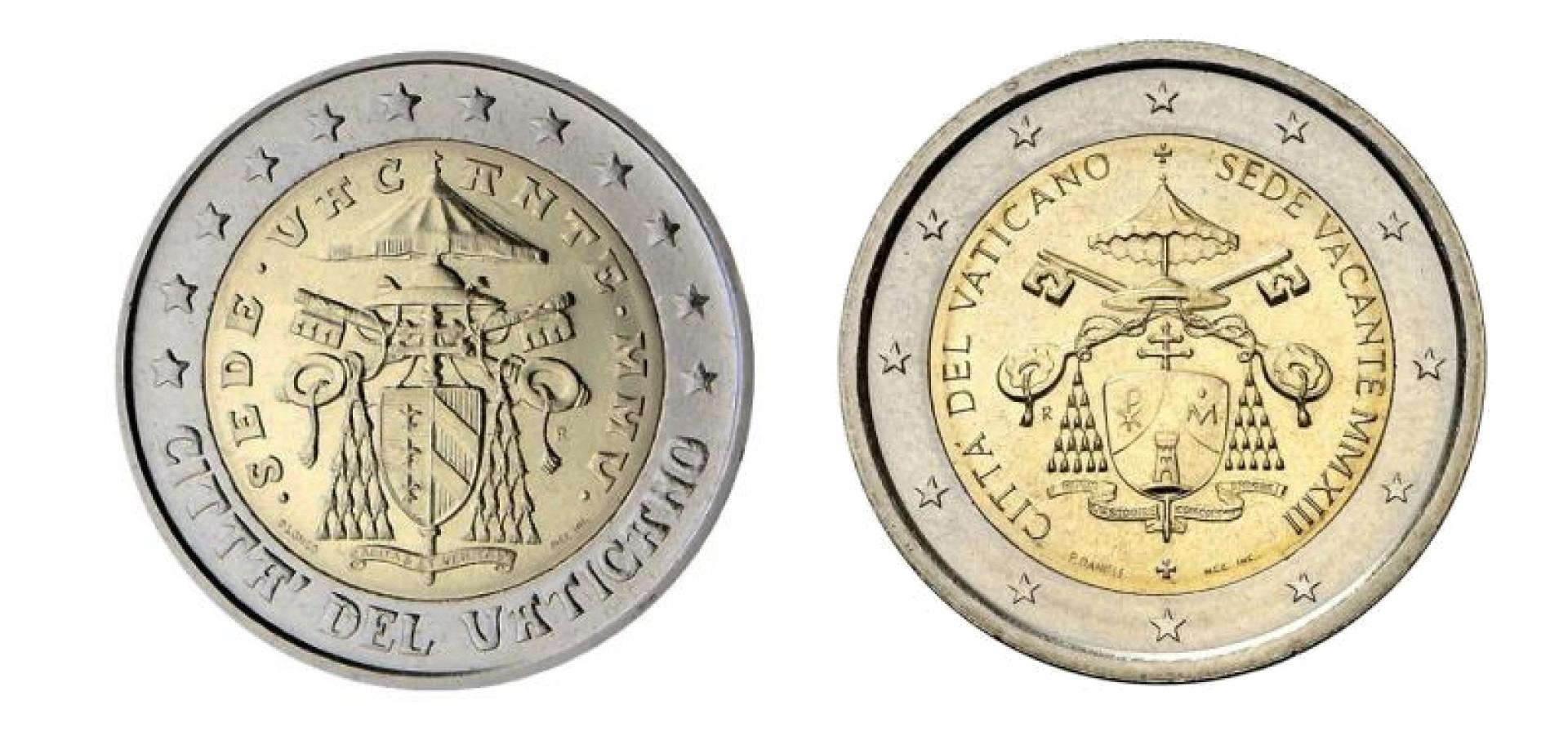 Monedas de sede vacantes emitidas en 2005 y 2013
