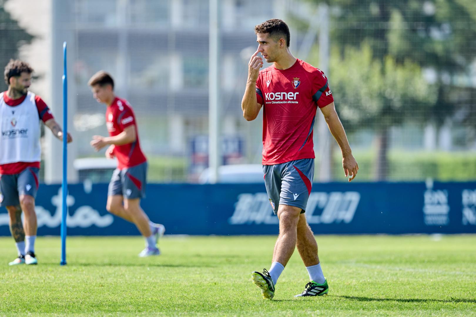 Asier Osambela, durante el entrenamiento del lunes