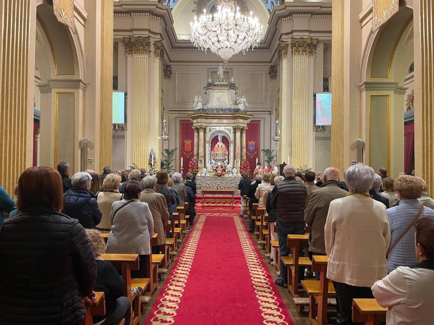 Un momento de la eucaristía en la capilla de San Fermín este 25 de septiembre.